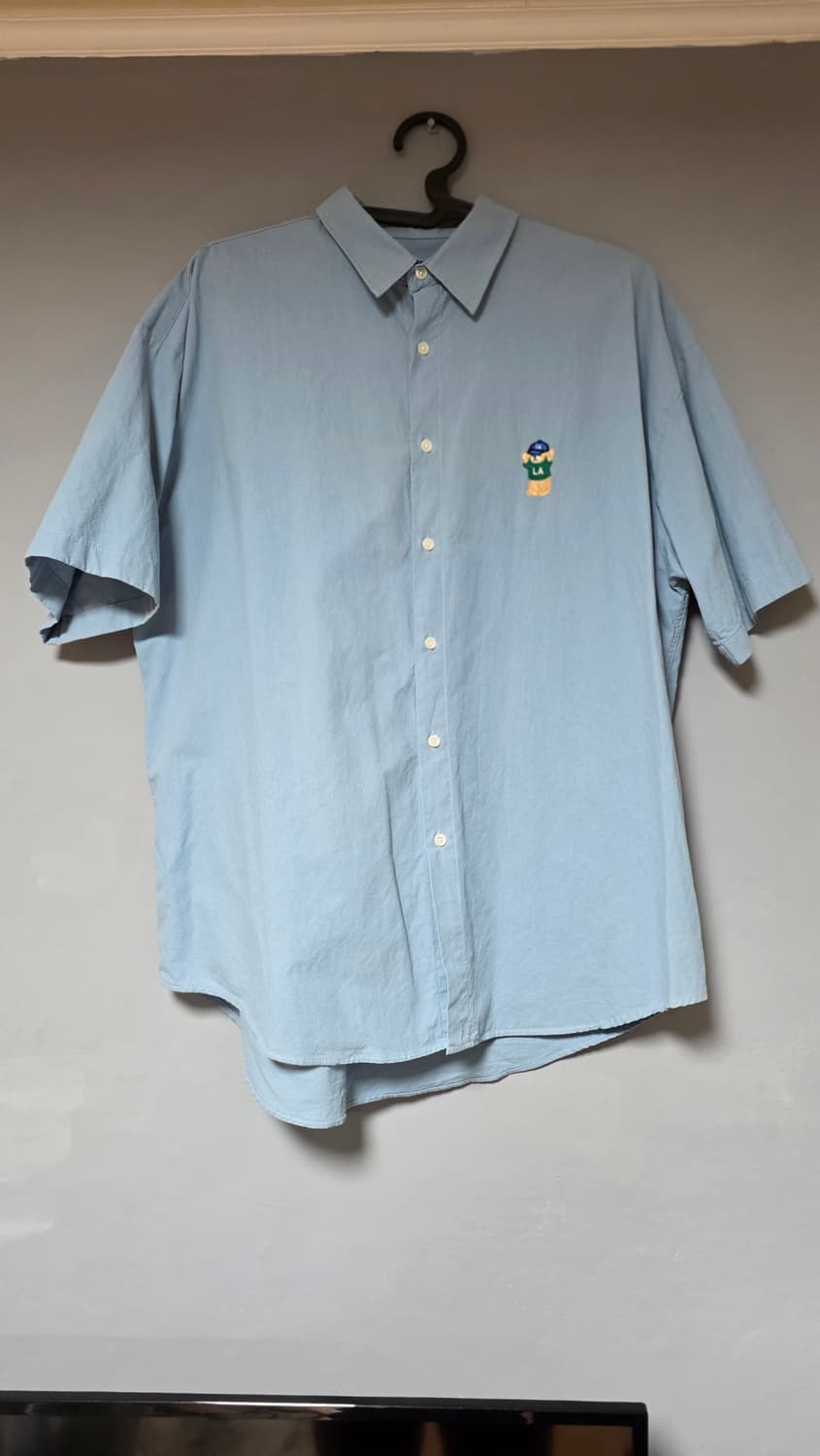 [MNC] 박스핏 반팔셔츠(아이보리/블루) 상품이미지3