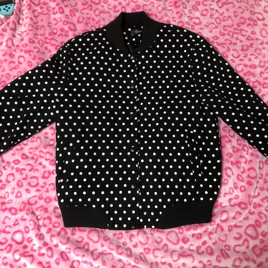 빈티지 니혼진 모리걸 땡땡이 도트 아우터 누빔 자켓 상품이미지4