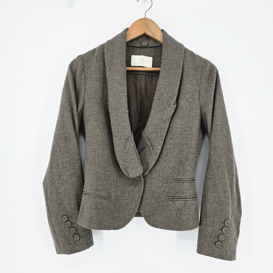 KUHO 브라운 여성 크롭 모직 자켓  XS 상품이미지1