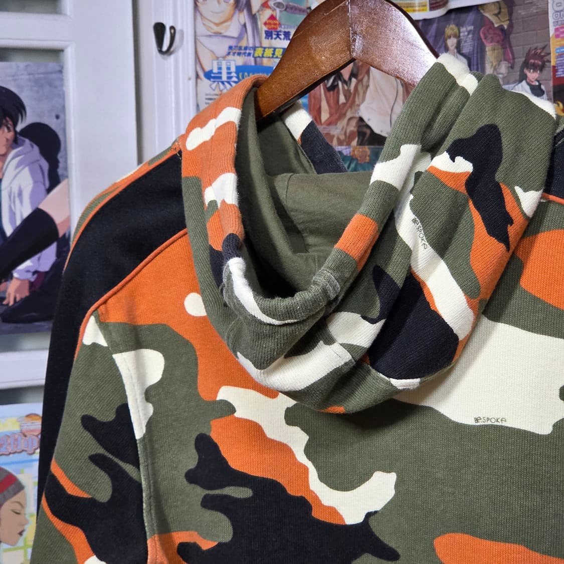 빈티지 오렌지 카모 골지 후드티 상품이미지6