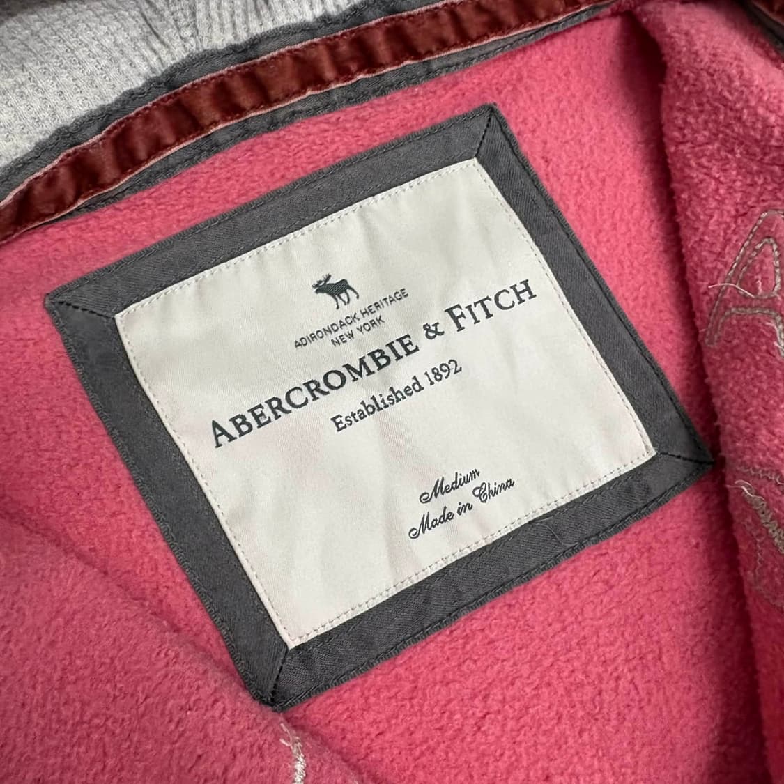 아베크롬비 y2k 여리핏 대대장 핑크 걸즈 후드집업(M) 상품이미지6