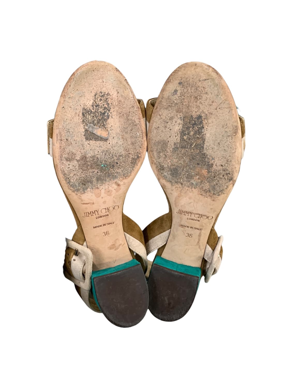 지미추 다차 컬러블록 스웨이드 샌들 36(230) (Gr-3217) 상품이미지6