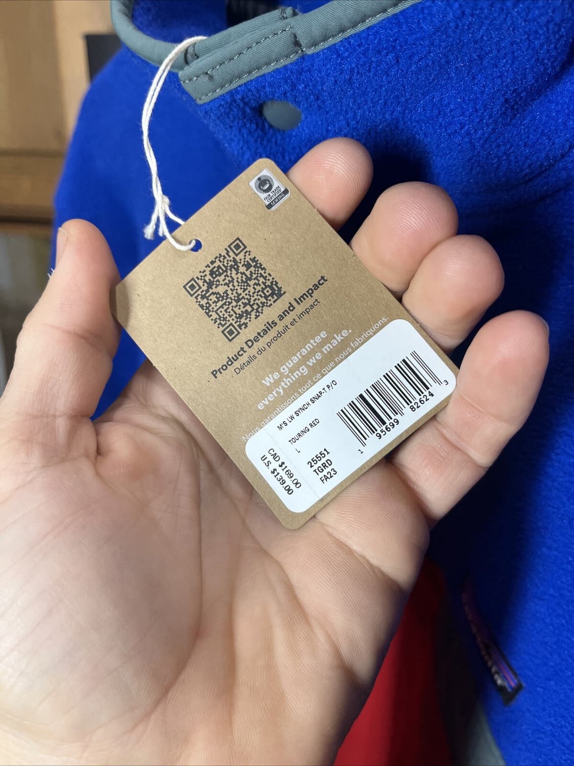 23FA 파타고니아 신칠라 스냅-T 블루/레드 상품이미지4