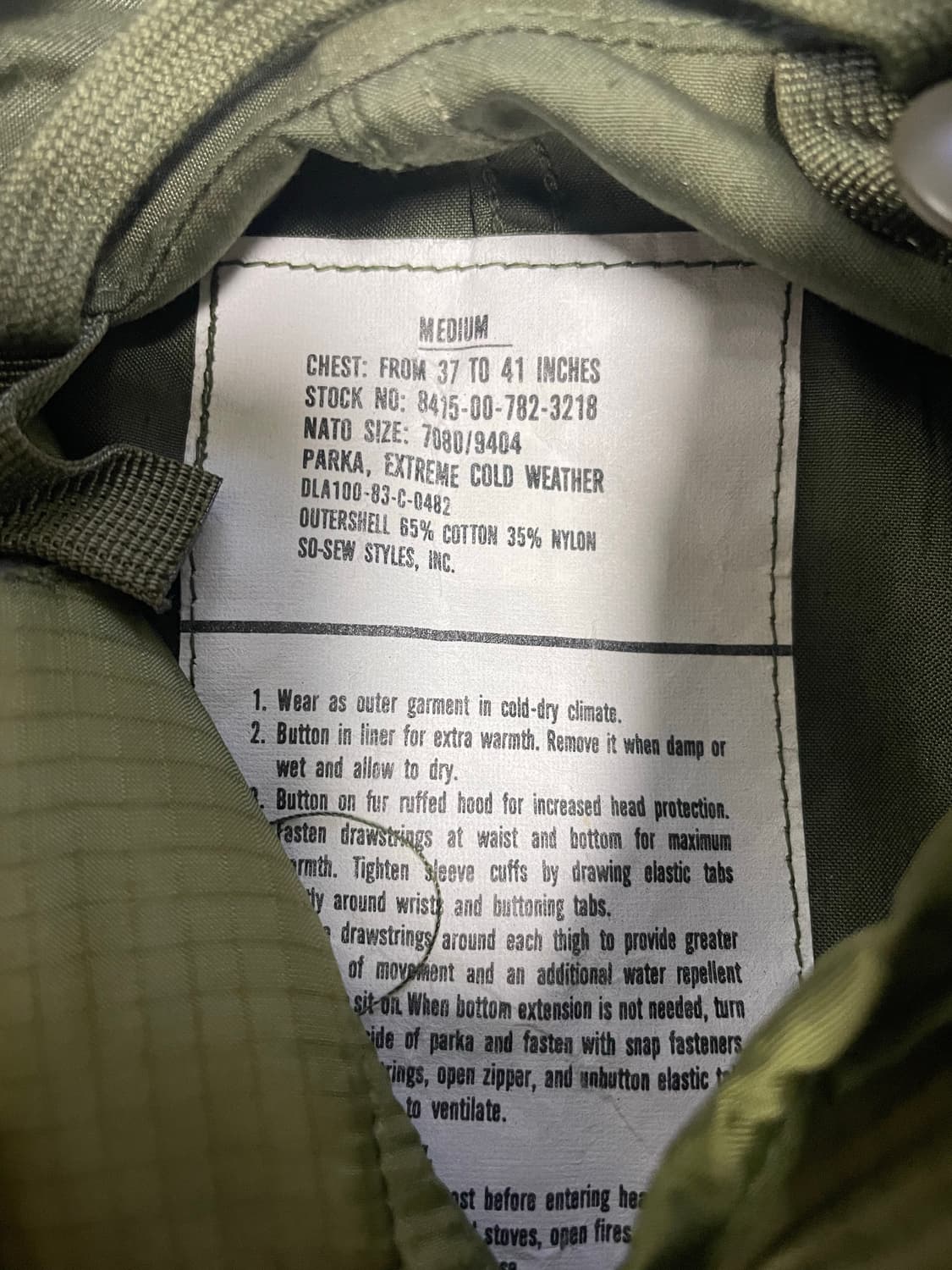 m65 og 오리지널 피쉬테일 민트급 미디움 세트 개파카 상품이미지4