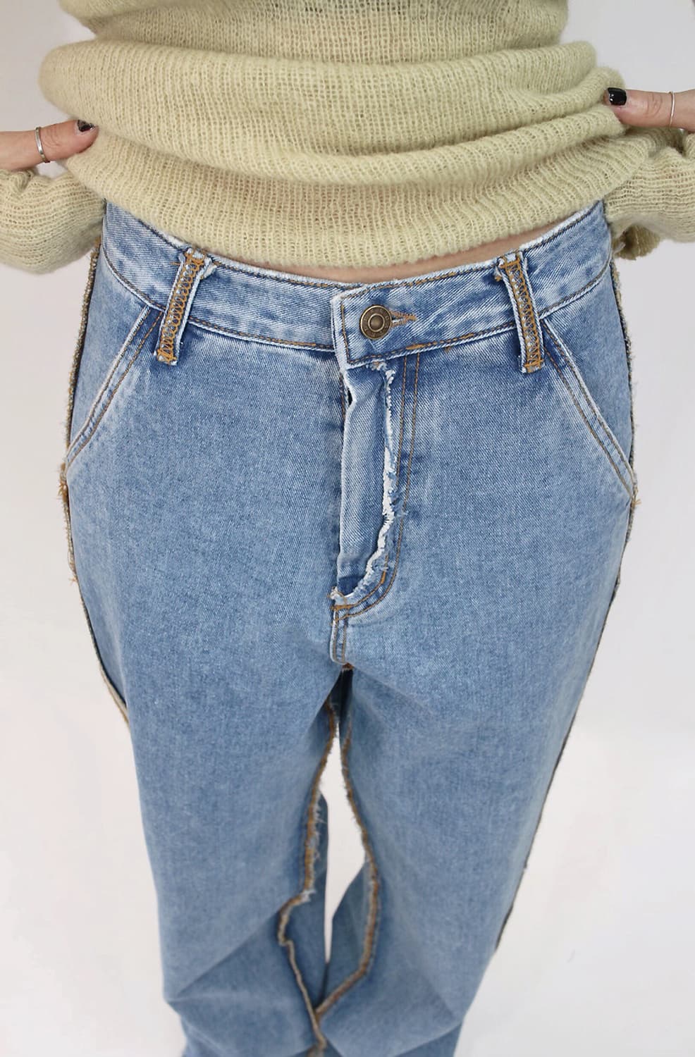 새상품) 시크윈 브이넥 루즈핏 모헤어 여리 니트 상품이미지5