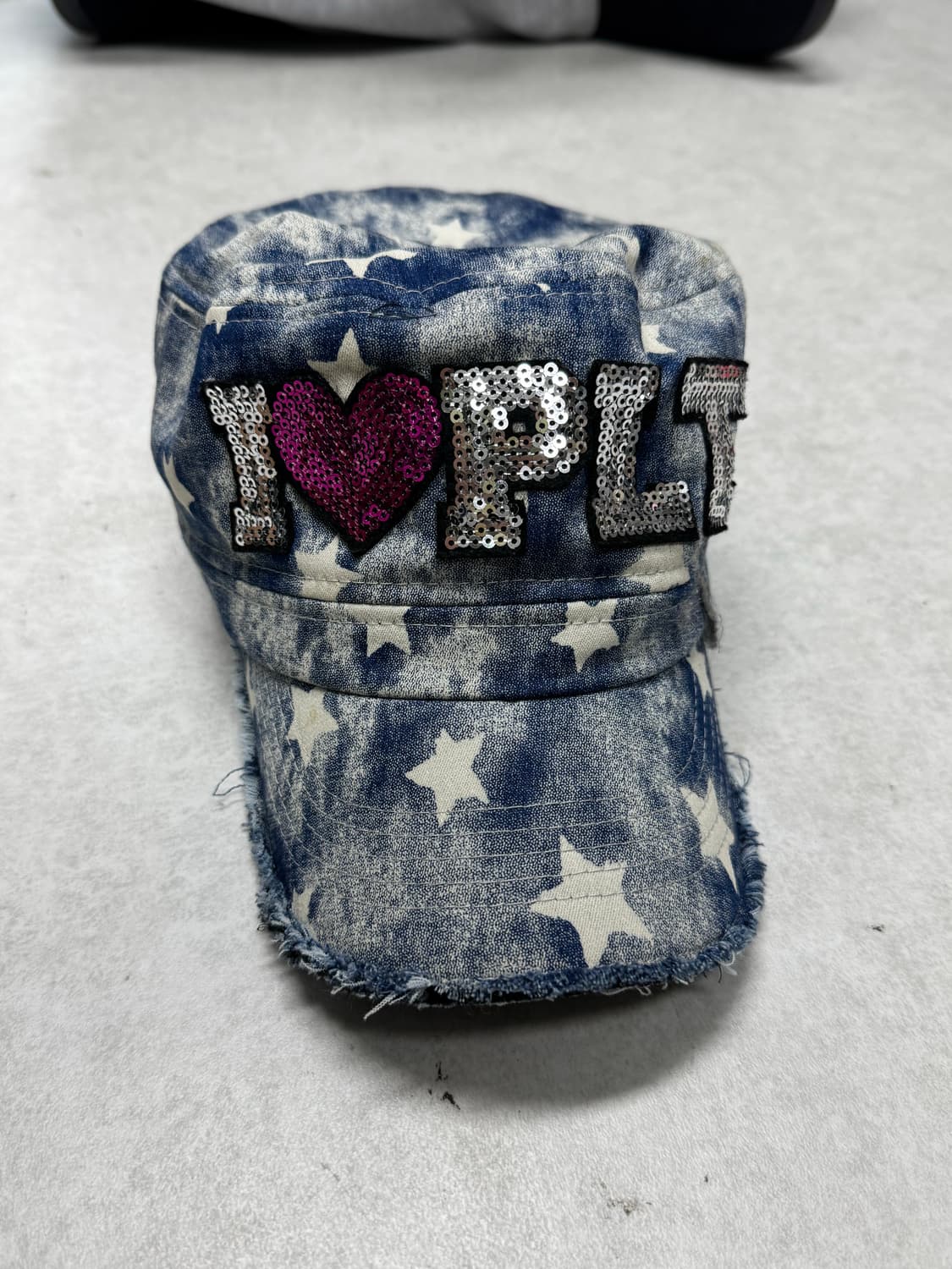 갸루 Y2K 글리터 데님 캡  상품이미지2