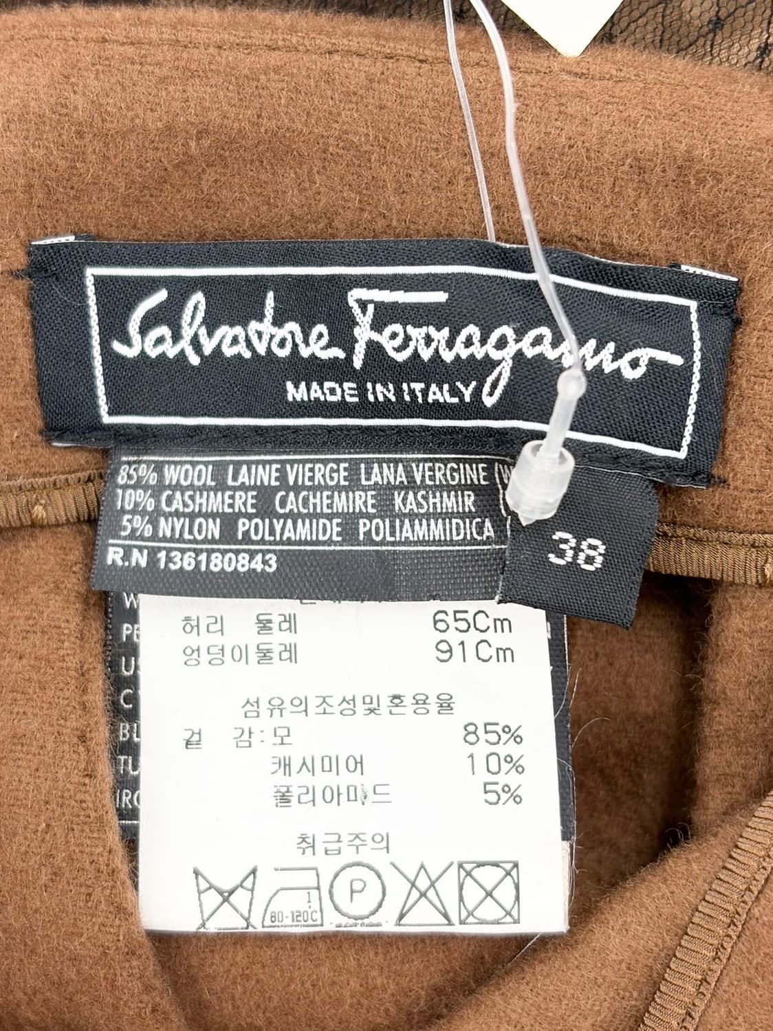 살바토레 페라가모 브라운 핀턱 디테일 울 미니 스커트 상품이미지9