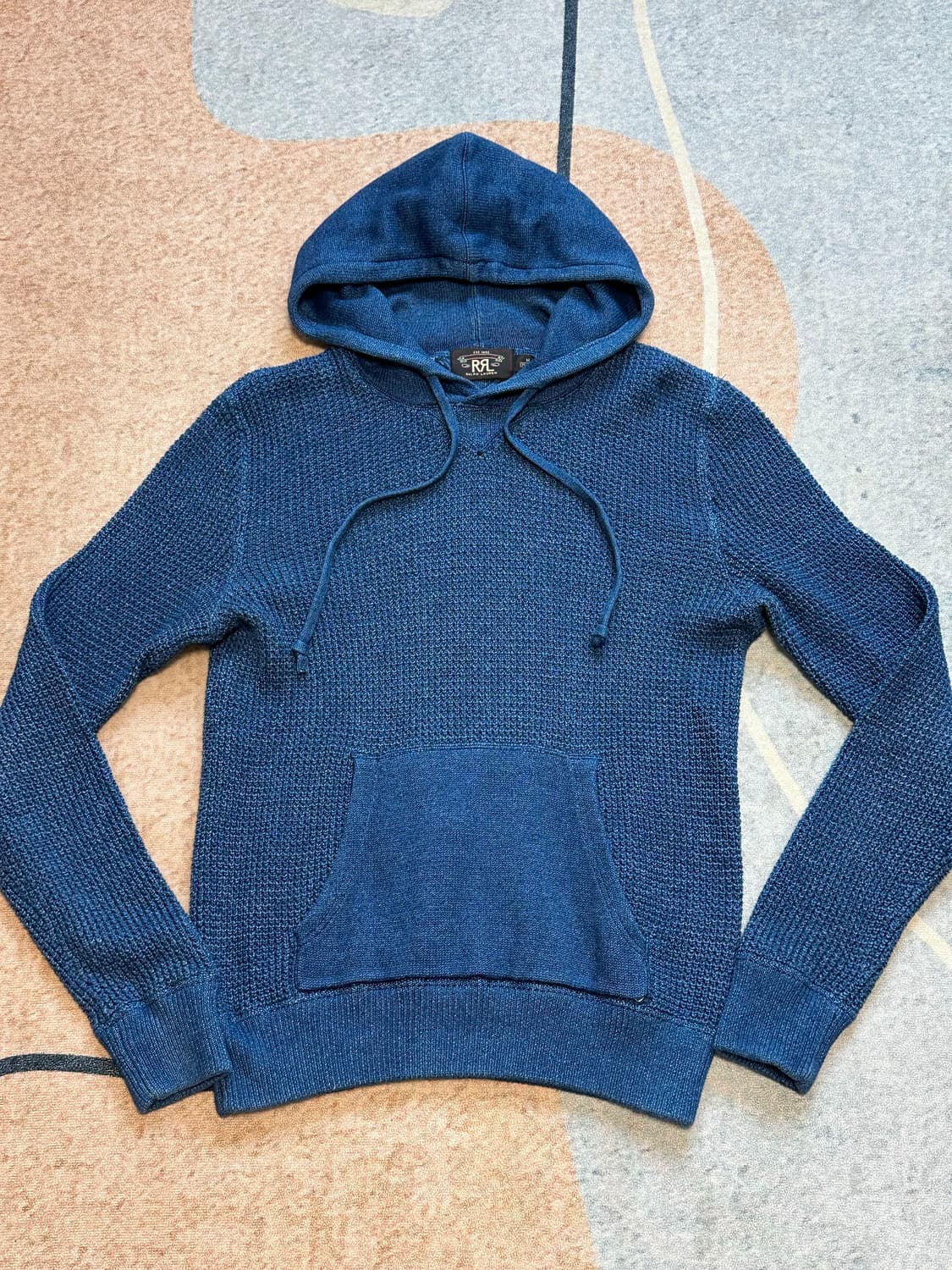 [M] RRL (더블알엘) 와플 니트 후드 인디고 상품이미지1