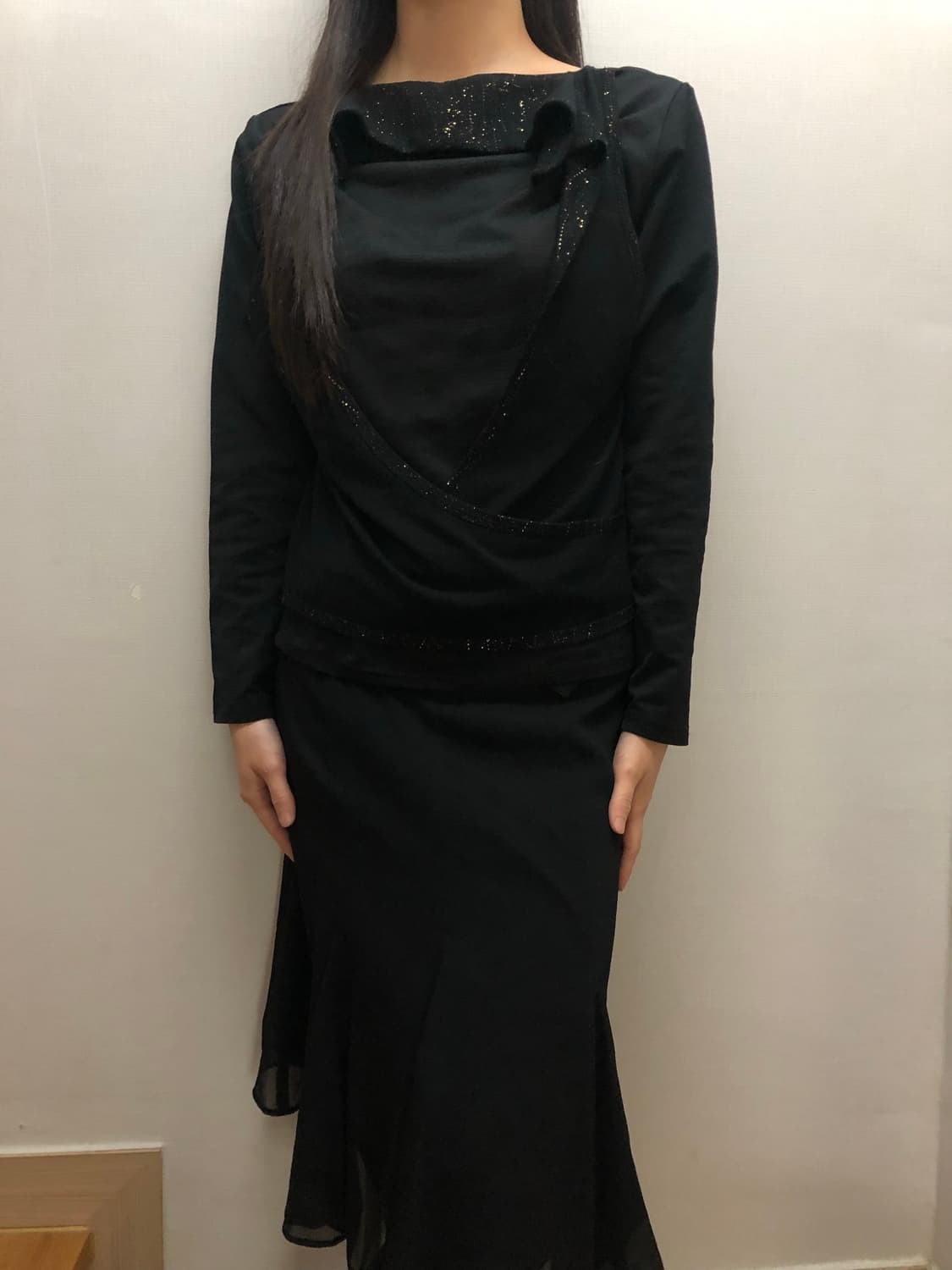 빈티지 블랙 레이어드 탑 상품이미지2