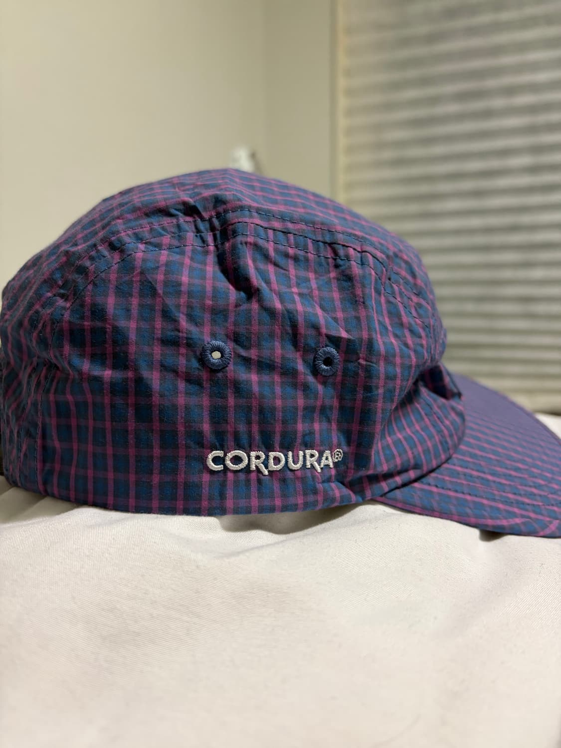 슈프림 코듀라 플레이드 캠프캡 블루 체크 상품이미지2