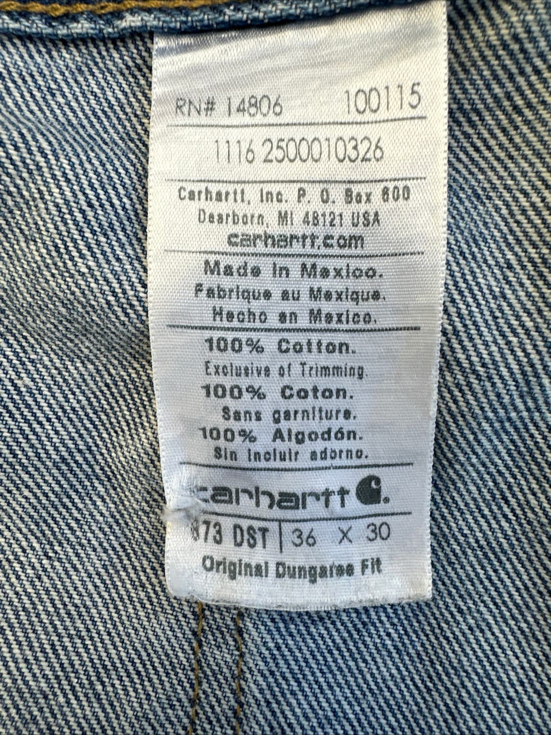 [36X30] 칼하트 B73 DST 더블니 데님 팬츠 던가리핏 상품이미지8