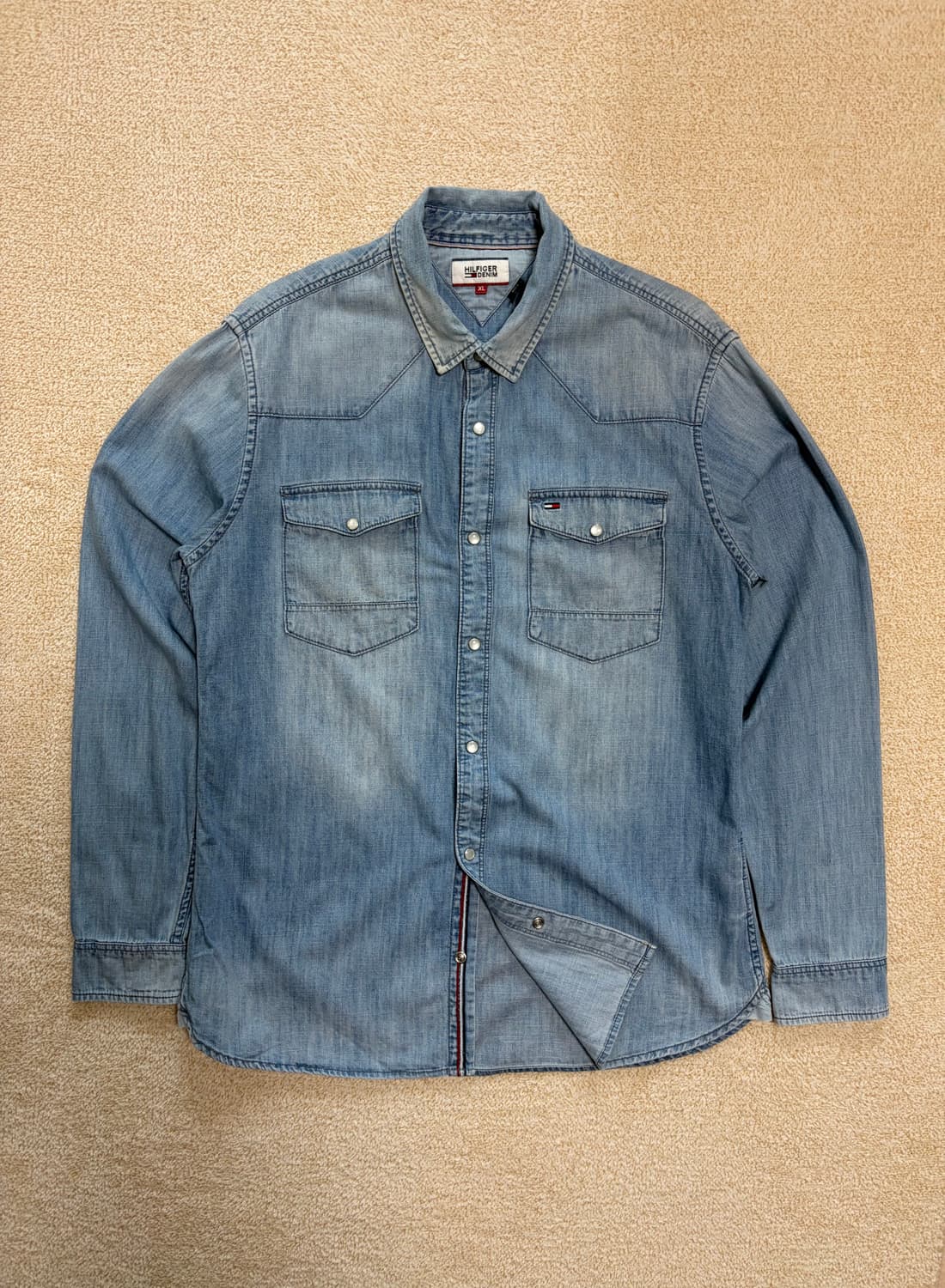 XL) 타미힐피거 데님 연청 웨스턴 셔츠 상품이미지1