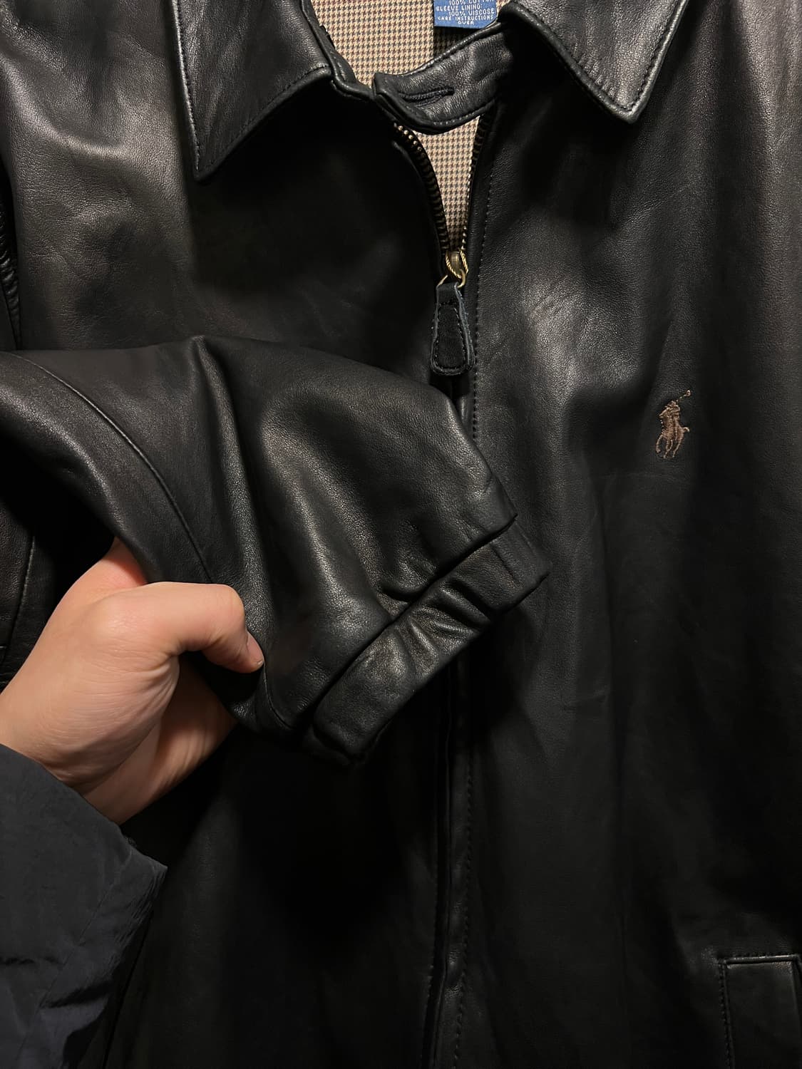 [L]폴로 랄프로렌 맥스웰 램스킨 블랙 레더 자켓 상품이미지5