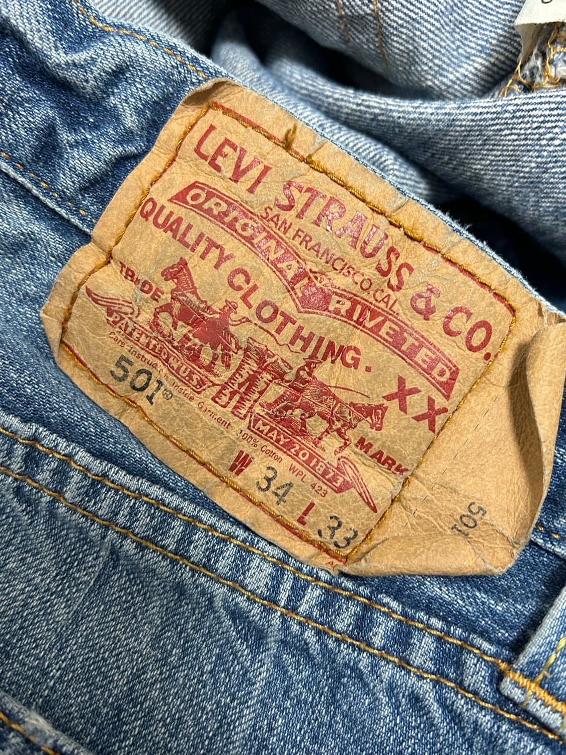 00s 리바이스 501xx 오리지널핏 버튼 플라이 워싱 데님팬츠 상품이미지4