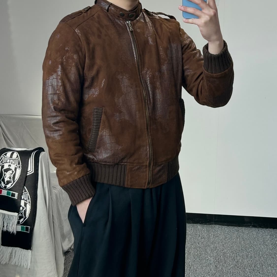 빈티지 인조 스웨이드 브라운 자켓 상품이미지3