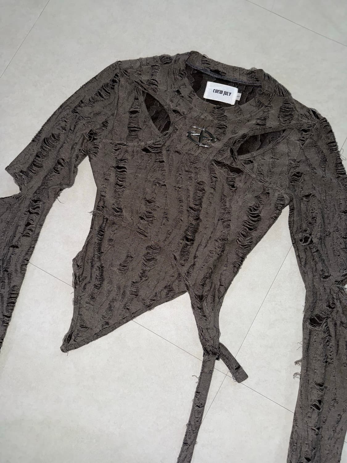 Coew july 유니크 크롭 티셔츠 / 블라우스  상품이미지5