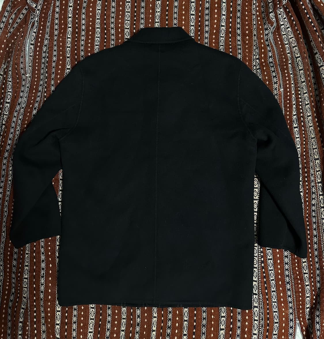 발망 블랙 체크 패턴 코트 상품이미지2