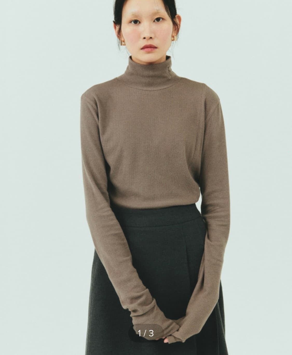 BENSIMON half turtle neck knit (grey) 상품이미지4