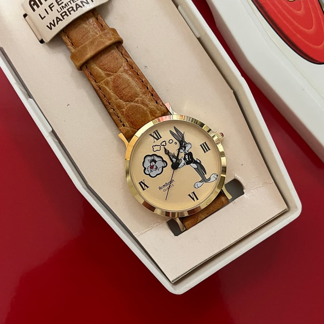 90s 초희귀 레트로 빈티지 루니툰즈 여성용 쿼츠 시계 벅스버니 상품이미지3