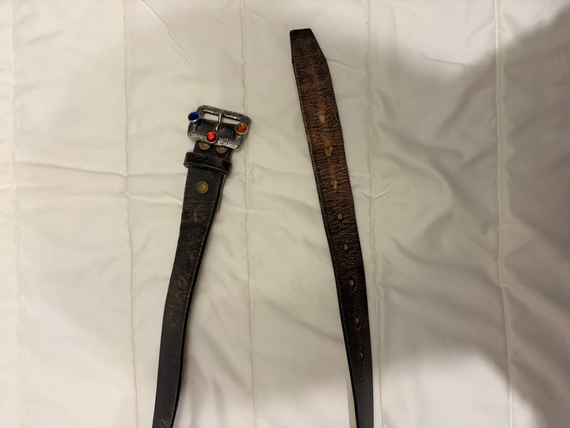 [os] 캐피탈 오일드 레더 잼스톤 벨트 상품이미지6