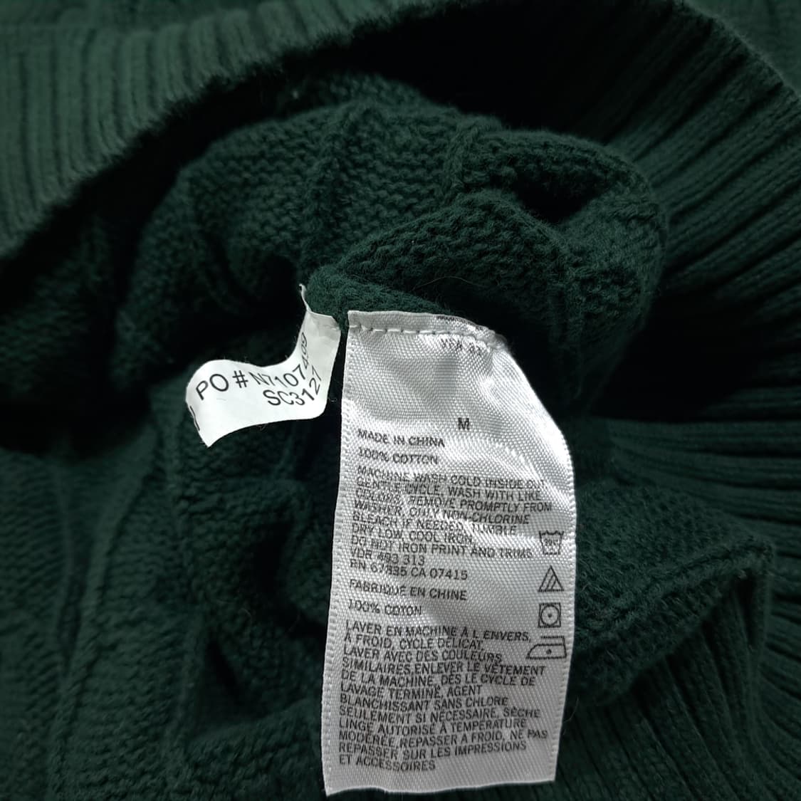 CL267 M 노티카 00s 코튼 케이블 그린 니트 스웨터 상품이미지5
