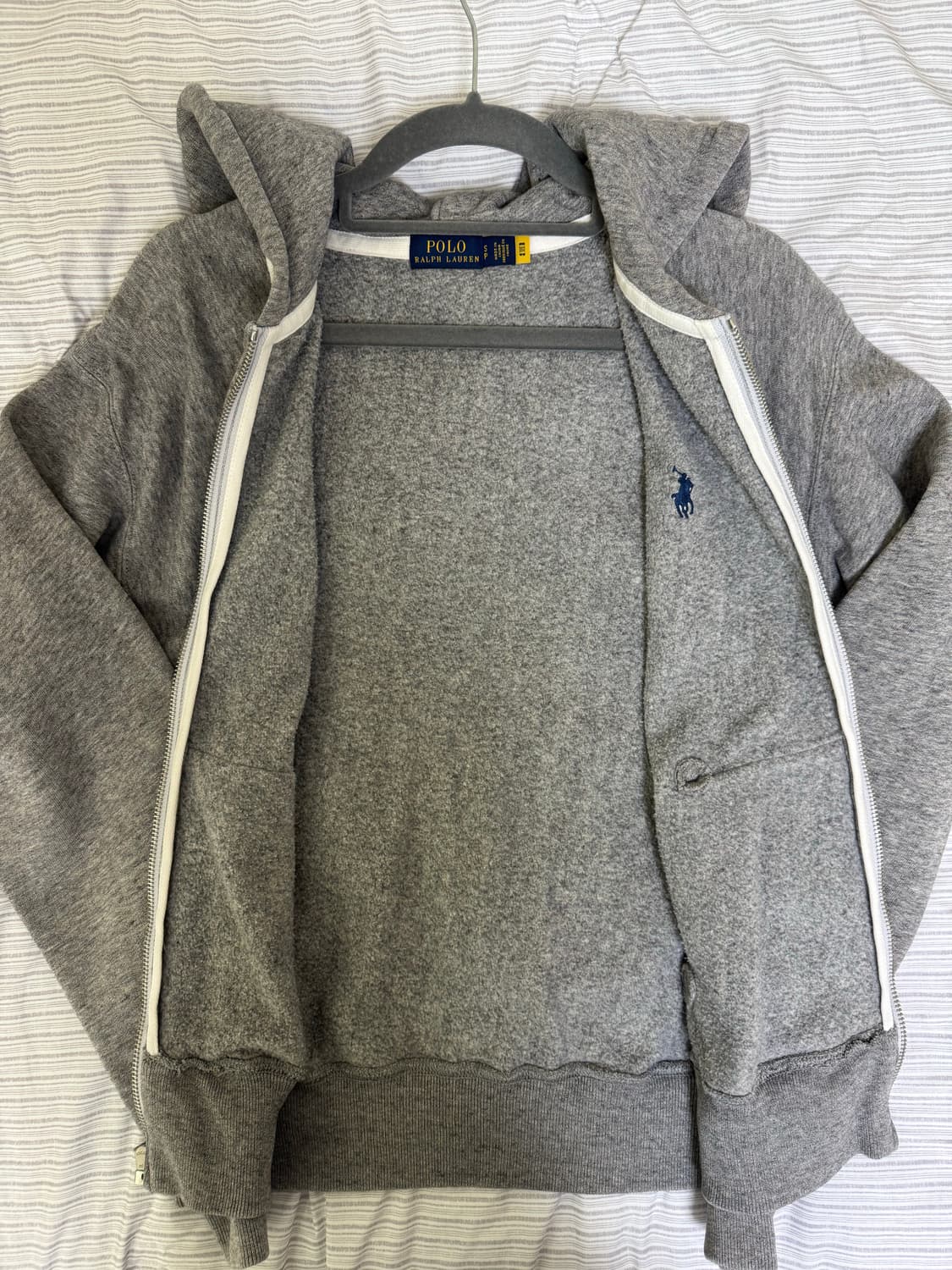 폴로 랄프로렌 포니 로고 여성 후드집업 그레이 S사이즈 상품이미지2