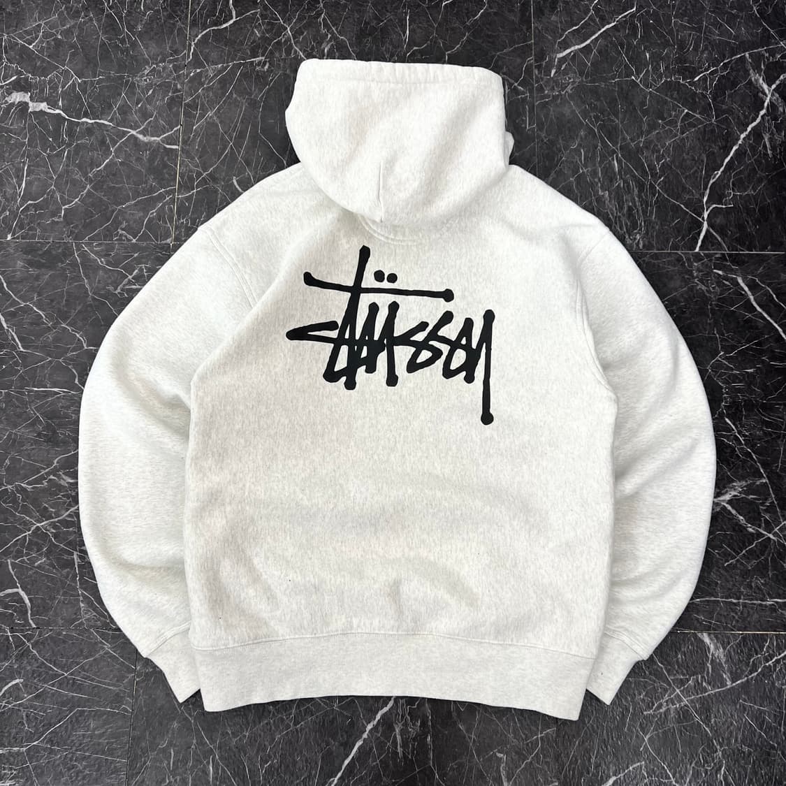 스투시 베이직 스탁로고 후드티 애쉬 헤더 그레이  상품이미지1