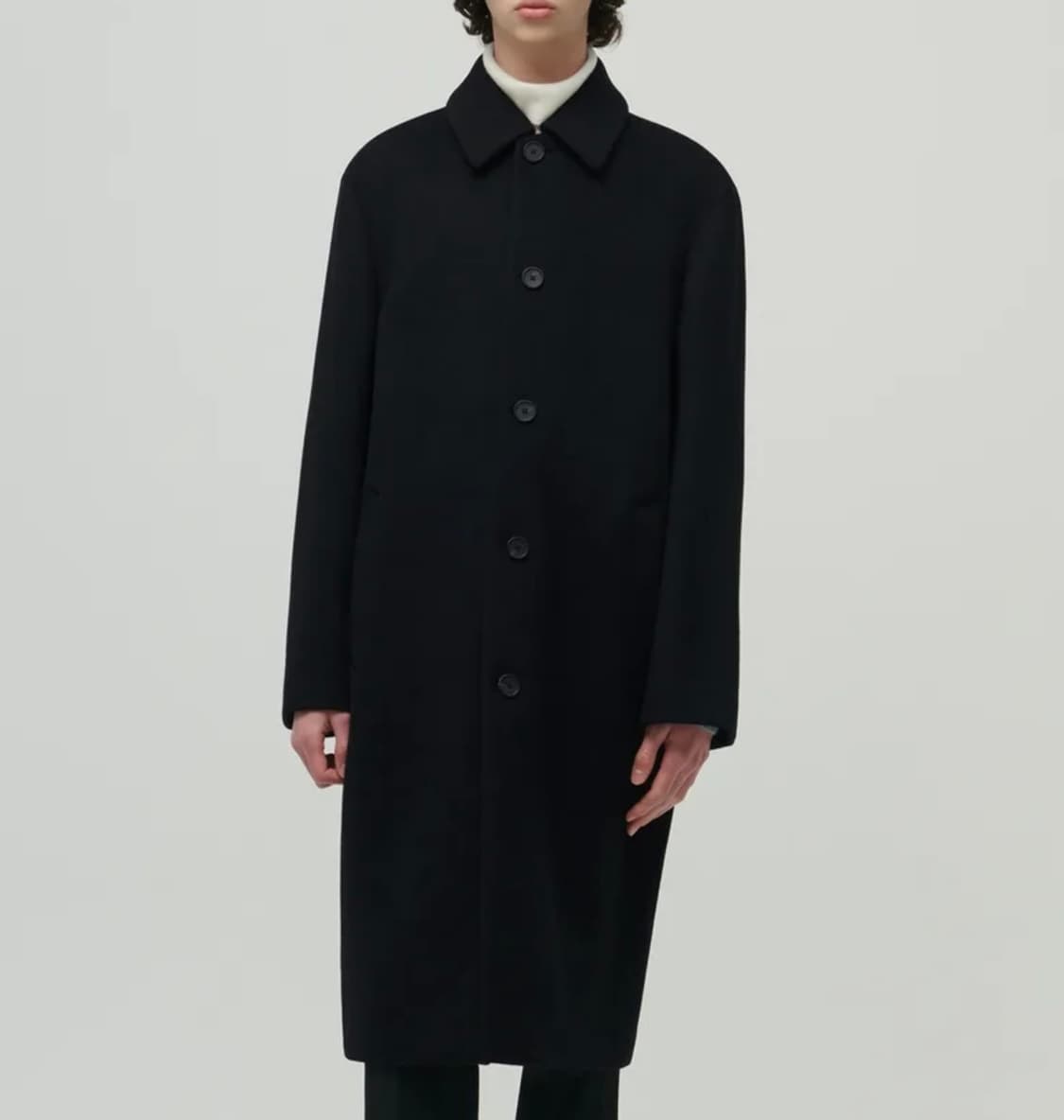 [L]무신사스탠다드 캐시미어 블렌드오버핏 맥 코트/블랙 상품이미지2