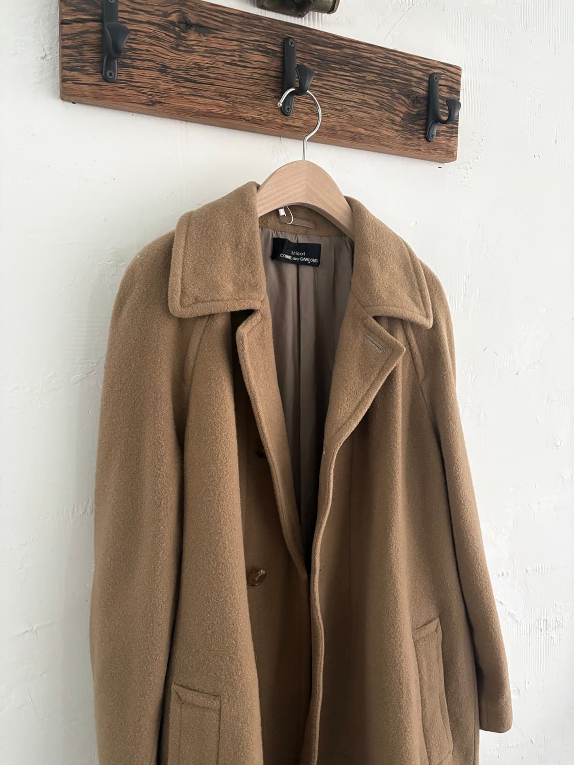 꼼데가르송 트리콧 96‘s 베이지 울 코트   상품이미지3