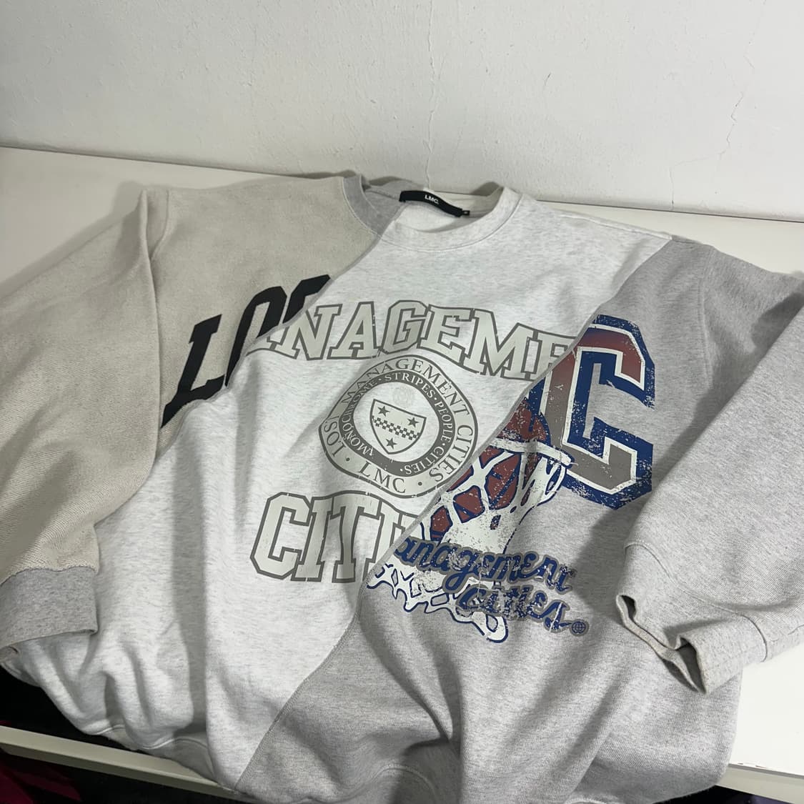 M-L 엘앰씨 LMC 멜란지그레이 오버핏 스웻셔츠 맨투맨 상품이미지1