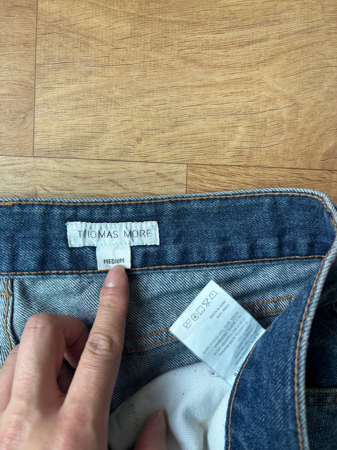 토마스 모어 와이드 테이퍼드 데님 (Indigo/M)(노세탁) 상품이미지2