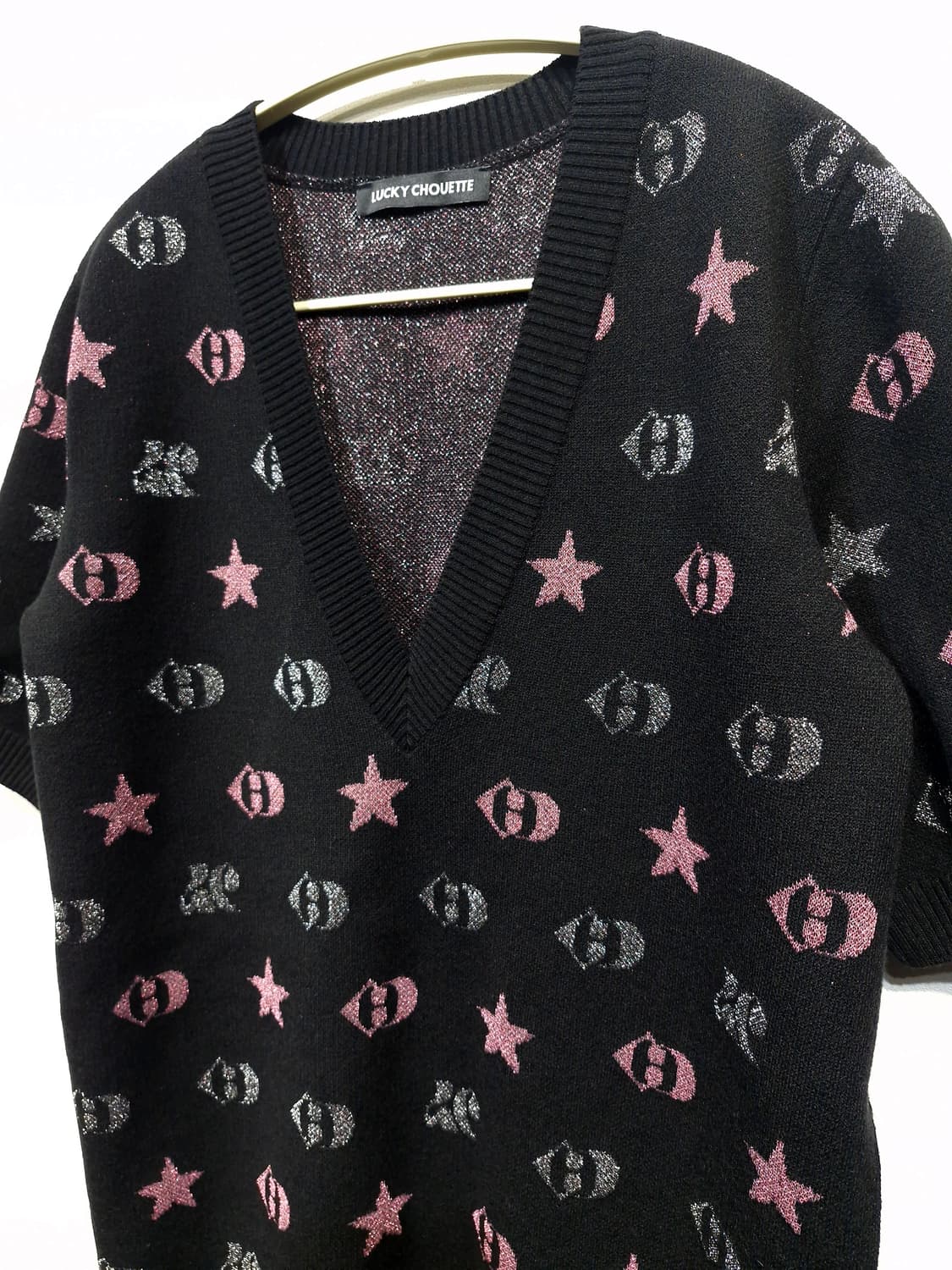 럭키슈에뜨(LUCKY CHOUETTE)23년 메탈 자카드 니트 드레스 상품이미지5