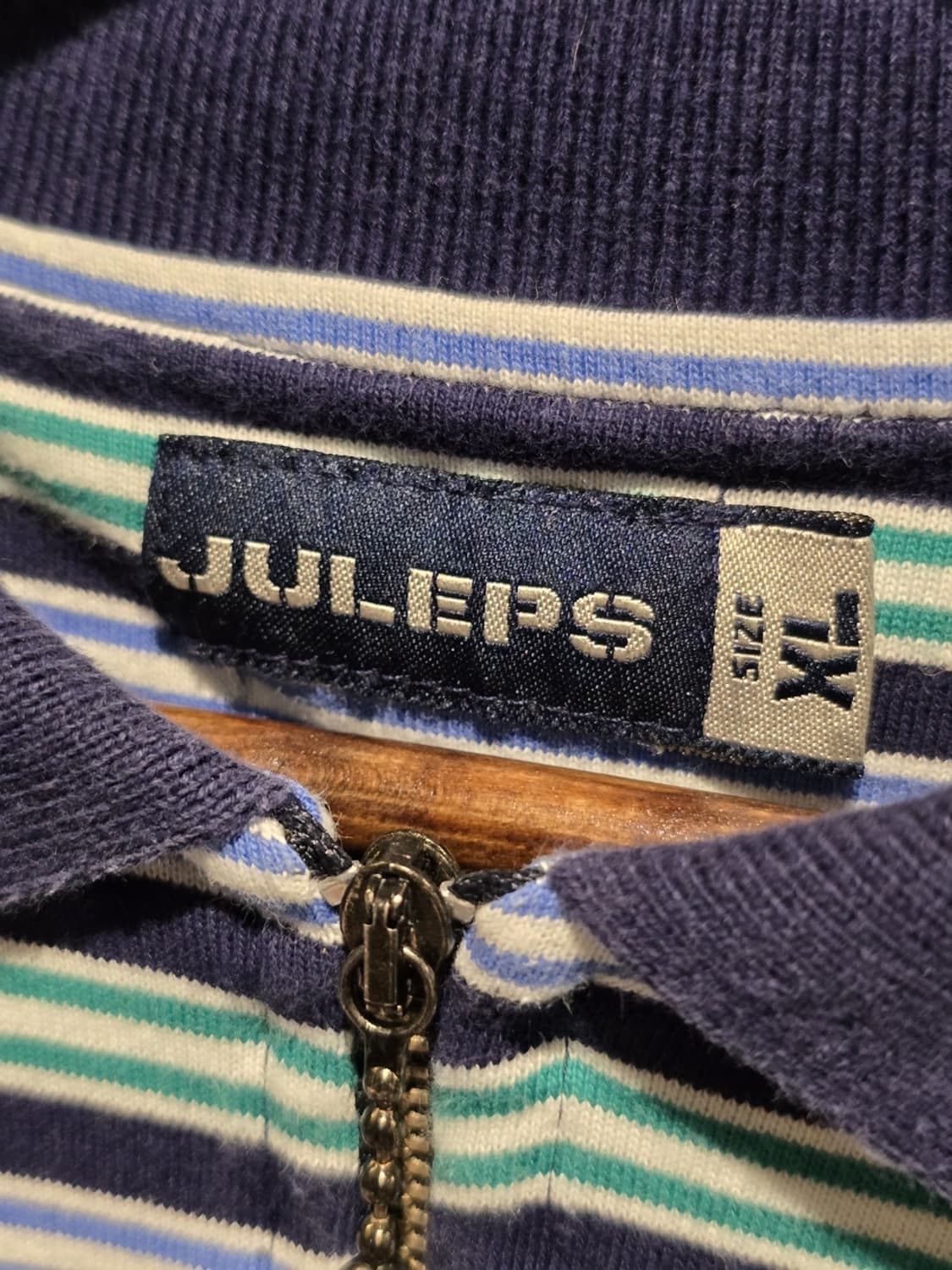 90s JULEPS Striped Long Sleeve PoloShirt 상품이미지5