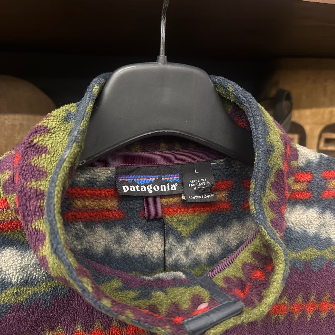 Rare! 90s 파타고니아 네이티브 패턴 스냅-T 신칠라 플리스 상품이미지6