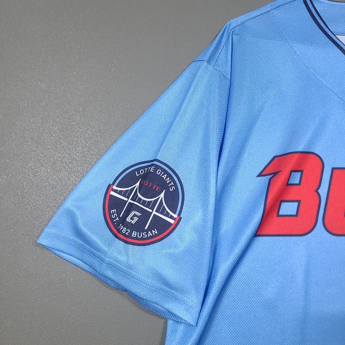 (XL) 롯데 자이언츠 부산 24년 야구 공식 배포 바다 반팔 유니폼 상품이미지4
