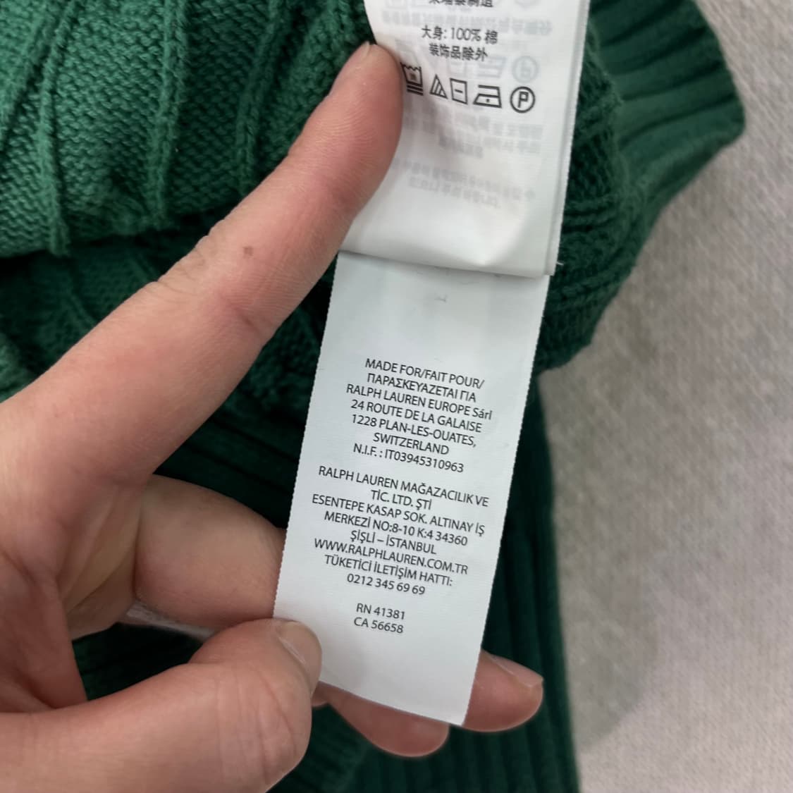 W 95 폴로랄프로렌 코튼 꽈배기 니트 상품이미지5