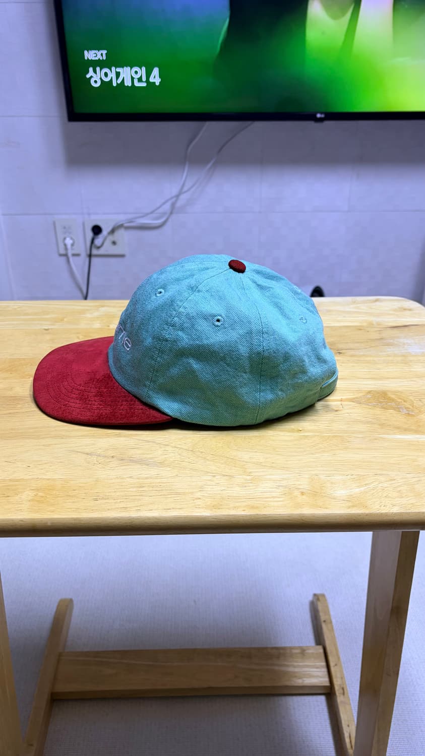 슈프림 18ss 데님 스웨이트 콤팩트 로고 6패널 캡 모자 상품이미지2