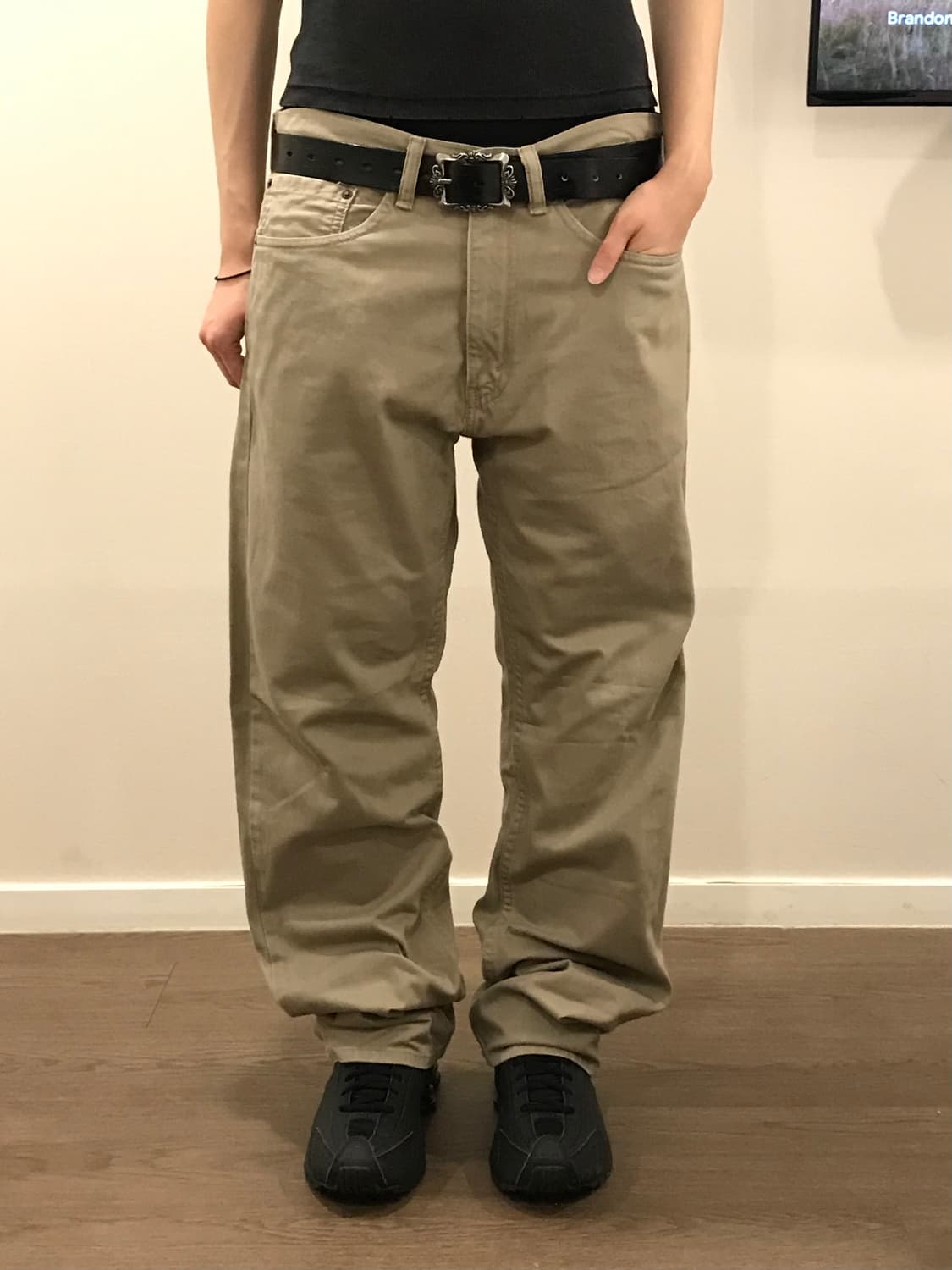 리바이스 505 화이트탭 34/32 베이지 팬츠 상품이미지2