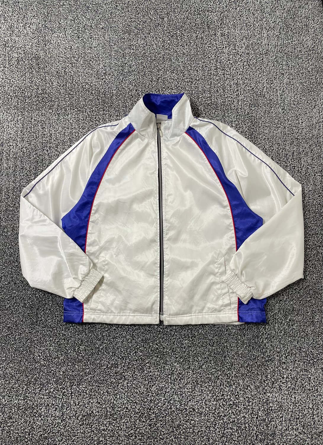 빈티지9. MIZUNO 미즈노 바람막이 점퍼 화이트 블루 윈드브레이커 상품이미지1