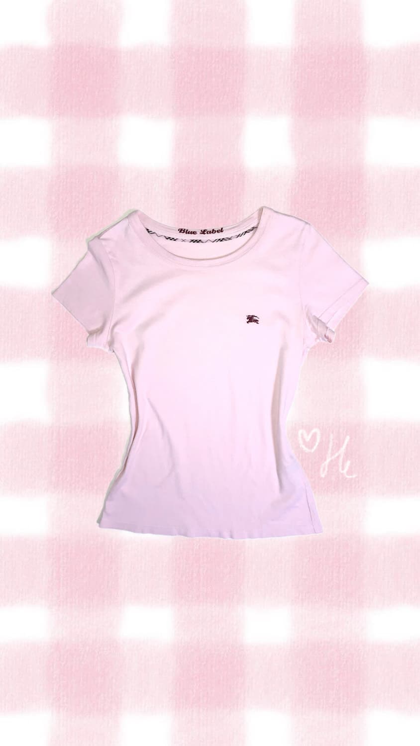 희귀매물🎀BURBERRY 딸기우유 핑크 반팔티 러블리 핀터깔 상품이미지1