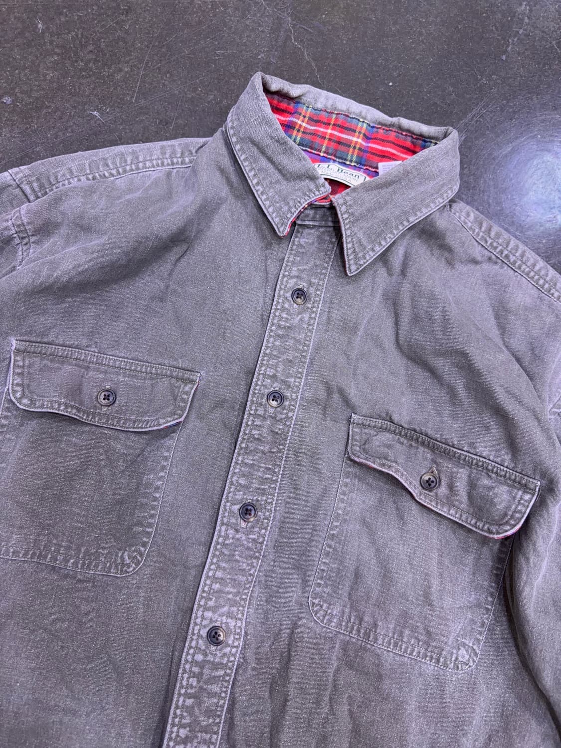 L.L.Bean 엘엘빈 플란넬 라인드 헤비코튼 워크 셔츠 USA L 상품이미지3