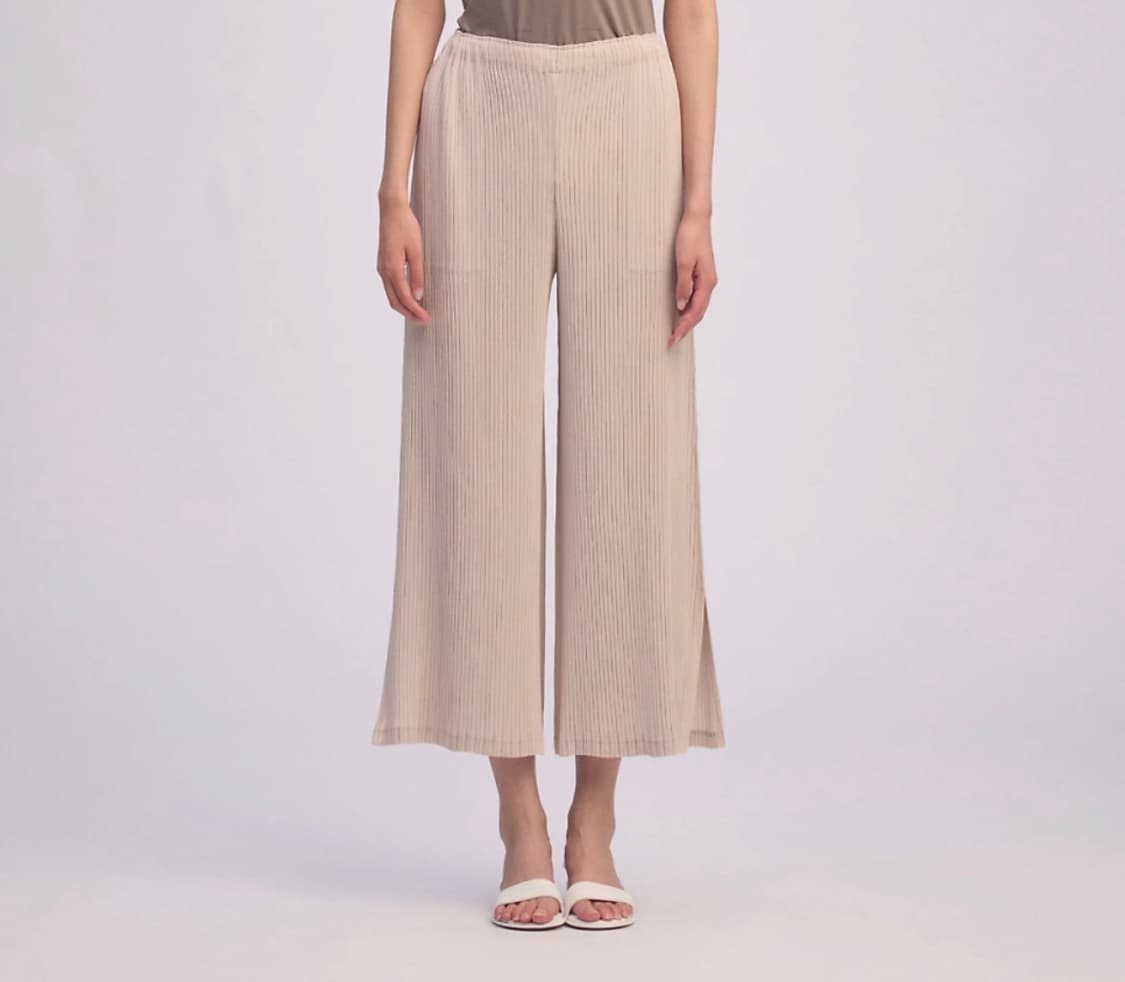 이세이미야케 해칭 와이드팬츠 에뮤베이지 상품이미지1