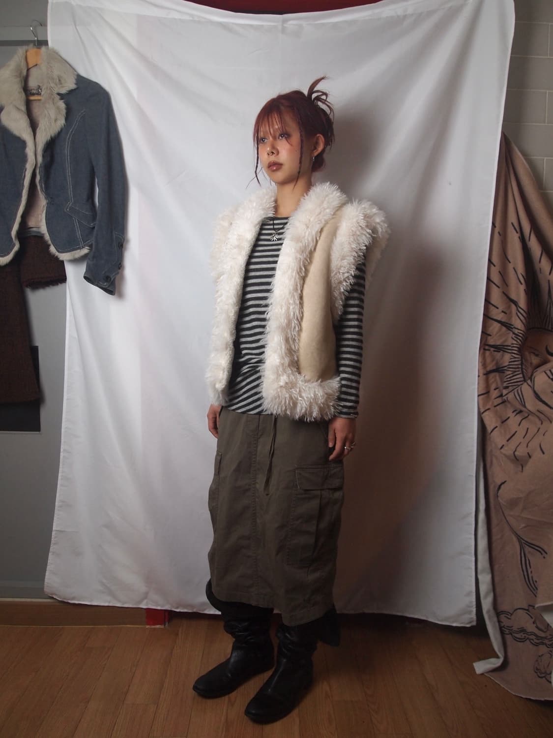 띠어리 코튼 카고 미디 스커트 상품이미지2