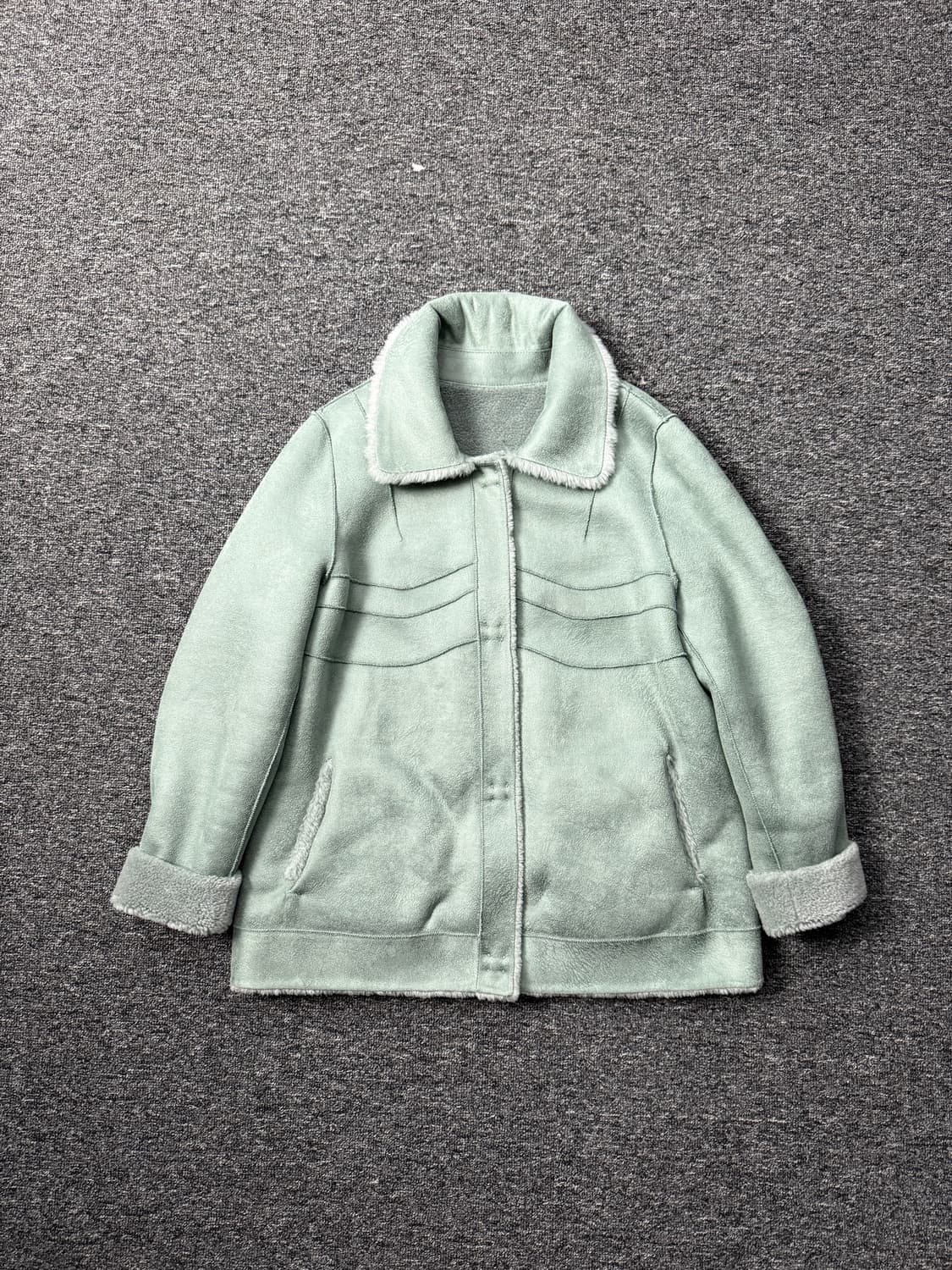 빈티지 민트 퍼 자켓 상품이미지1