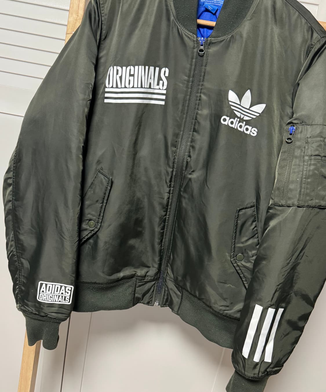 아디다스 카키 MA-1 항공 점퍼 자켓 바람막이 상품이미지4