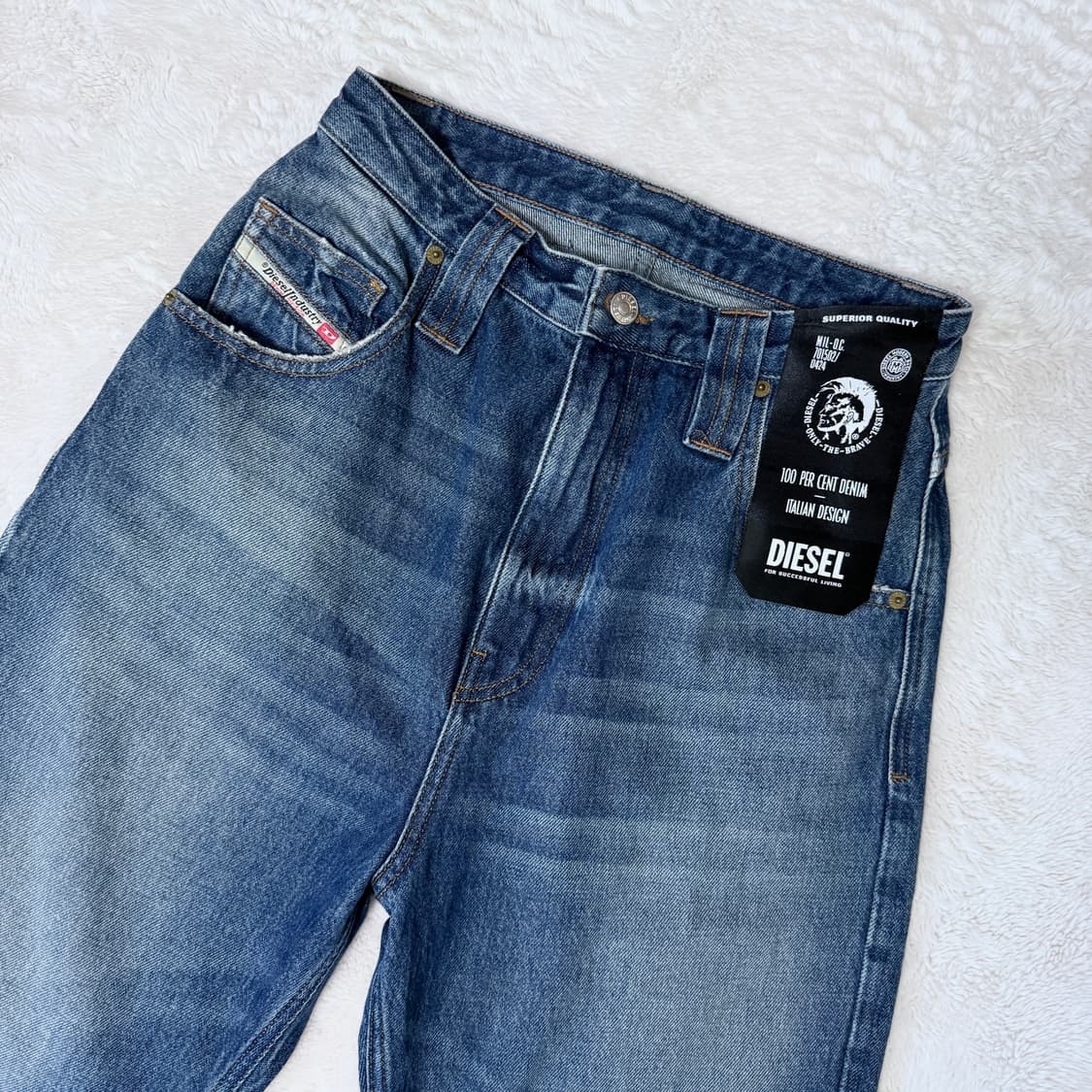 Diesel 디젤 커브드 워시드 데님 팬츠 상품이미지2