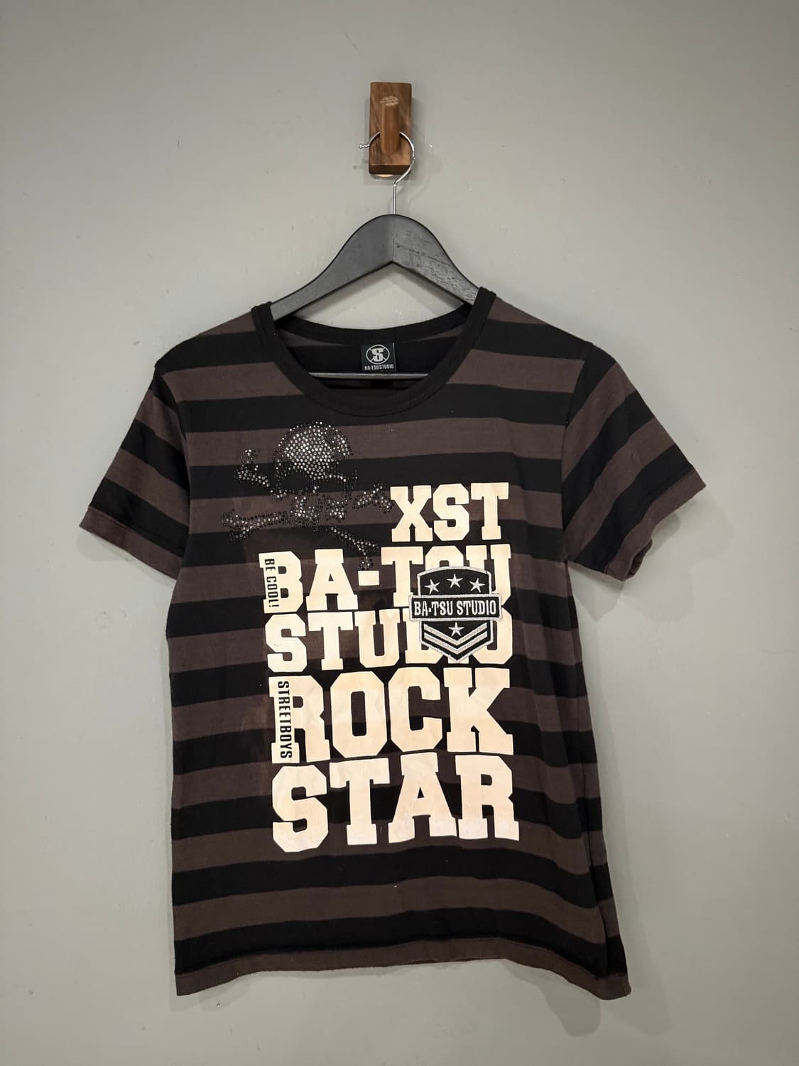 lettering & skull point stripe top 상품이미지5
