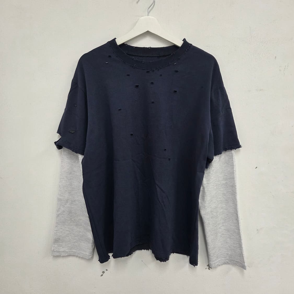 빈티지 레이어드 와플  긴팔티셔츠 상품이미지2