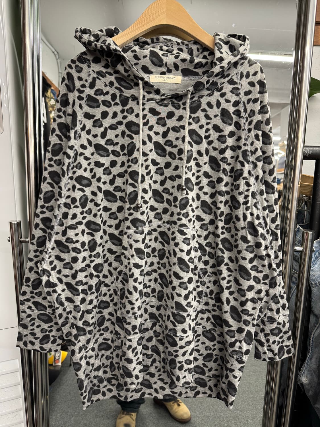 재패니즈 빈티지 레오파드 패턴 후드티 상품이미지1