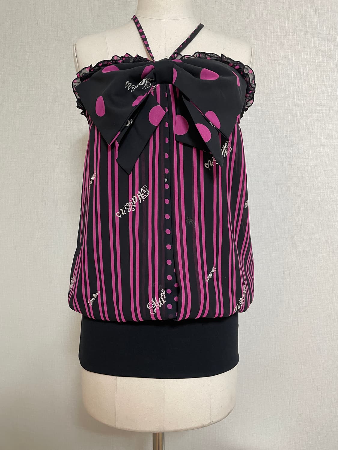 Ma*rs 마즈 홀터넥탑 원피스 블랙핑크 갸루 히메 상품이미지5